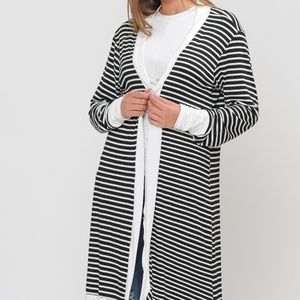 Stripe Midi Open Cardigan